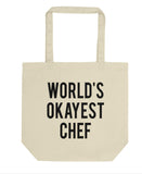 World's Okayest Chef Tote Bag | Short / Long Handle Bags-WaryaTshirts
