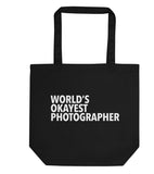 World's Okayest Photographer Tote Bag | Short / Long Handle Bags-WaryaTshirts