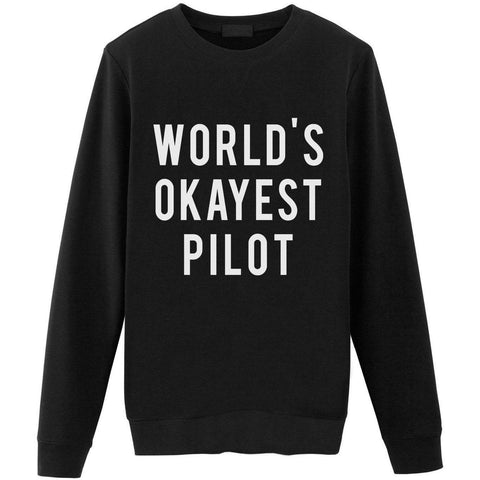 World's Okayest Pilot Sweater-WaryaTshirts