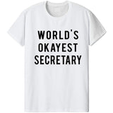 World's Okayest Secretary T-Shirt-WaryaTshirts