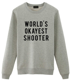 World's Okayest Shooter Sweatshirt-WaryaTshirts