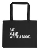 Writer tote bag, Eat Sleep Write a Book Tote Bag | Long Handle Bags - 1920-WaryaTshirts